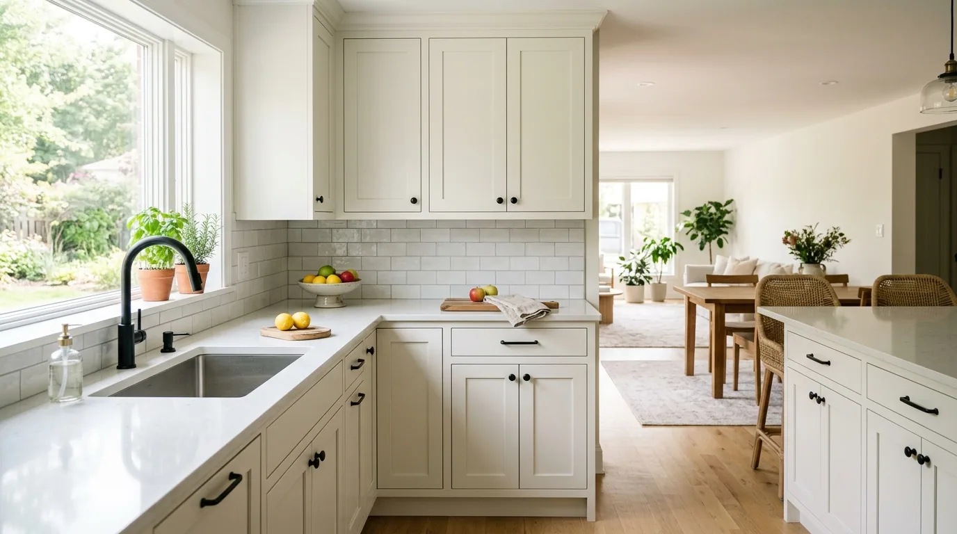 The finished result of professional cabinet painting: the completed work looking clean, correct and — Pueblo, CO